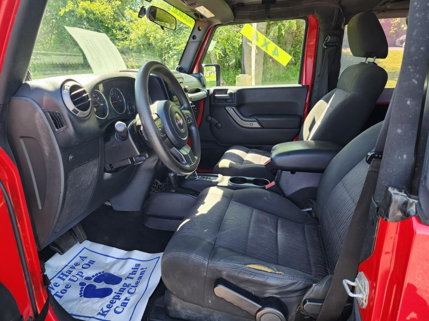 2012 RED /Black Jeep Wrangler Sport 4WD (1C4AJWAG6CL) with an 3.6L V6 DOHC 24V FFV engine, Automatic transmission, located at 1221 Madison St., Shelbyville, TN, 37160, (931) 680-9439, 0.000000, 0.000000 - Photo#5